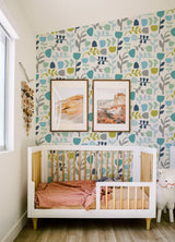 Juni Teal Abstract Tulips Wallpaper with Scandinavian Abstract Botanical Motif - A-Street Prints 4066-26536