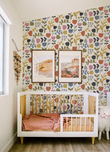 Juni Multicolor Abstract Tulips Wallpaper with Scandinavian Abstract Botanical Pattern - A-Street Prints 4066-26538