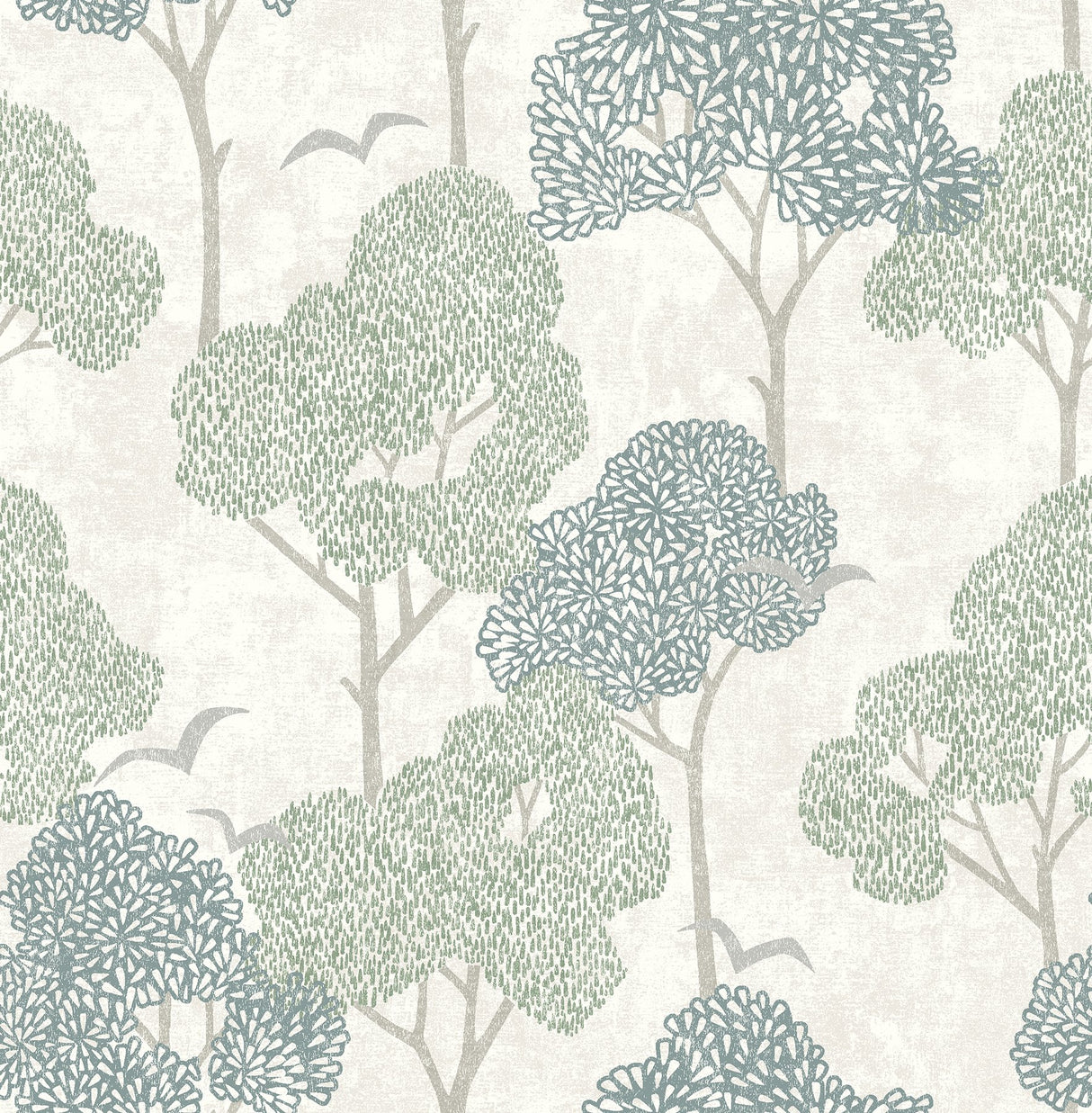 Lykke Green Textured Tree Wallpaper with Farmhouse Botanical Trees Motif - Brewster 4066-26542