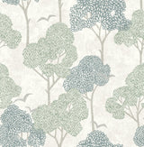 Lykke Green Textured Tree Wallpaper with Farmhouse Botanical Trees Motif - Brewster 4066-26542