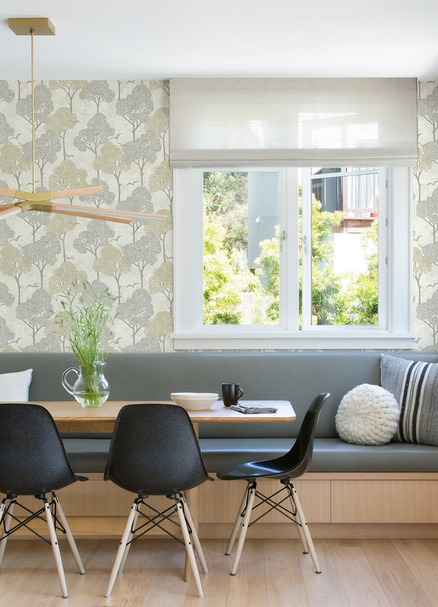 Lykke Neutral Textured Tree Wallpaper with Raised Ink Botanical Trees Motif - A-Street Prints 4066-26543