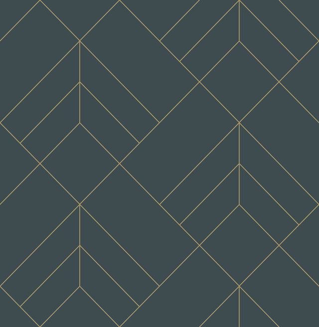 Sander Slate Geometric Wallpaper with Metallic Diamond Grid - A-Street Prints 4066-26546