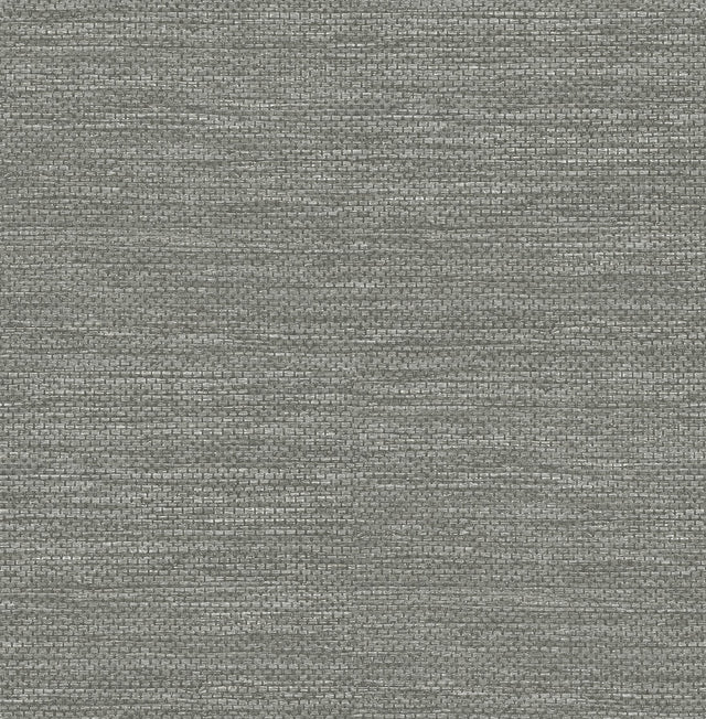 Malin Grey Faux Grasscloth Wallpaper with Raised Ink Textured Modern Graphics - 4066-26560