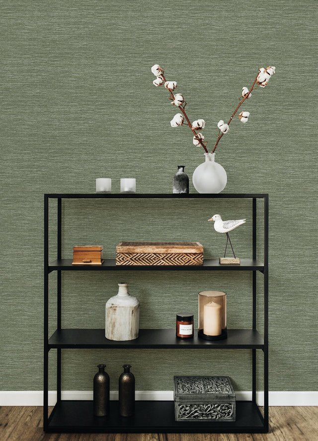 Malin Moss Faux Grasscloth Wallpaper with Raised Ink Modern Graphic Texture - A-Street Prints 4066-26561