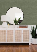 Malin Moss Faux Grasscloth Wallpaper with Raised Ink Modern Graphic Texture - A-Street Prints 4066-26561