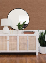 Malin Rust Faux Grasscloth Wallpaper with Modern Graphics Pattern - A-Street Prints 4066-26564