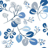 Jonah Blue Leaf Trail Wallpaper with Botanical Farmhouse Style - A-Street Prints 4066-26566