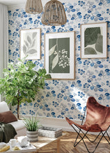 Jonah Blue Leaf Trail Wallpaper with Botanical Farmhouse Style - A-Street Prints 4066-26566