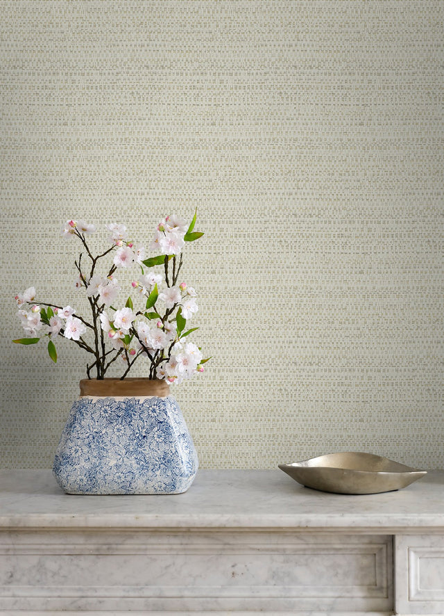 Balantine Bone Weave Wallpaper with Fabric & Woven Textures Motif - Chesapeake 4071-70054