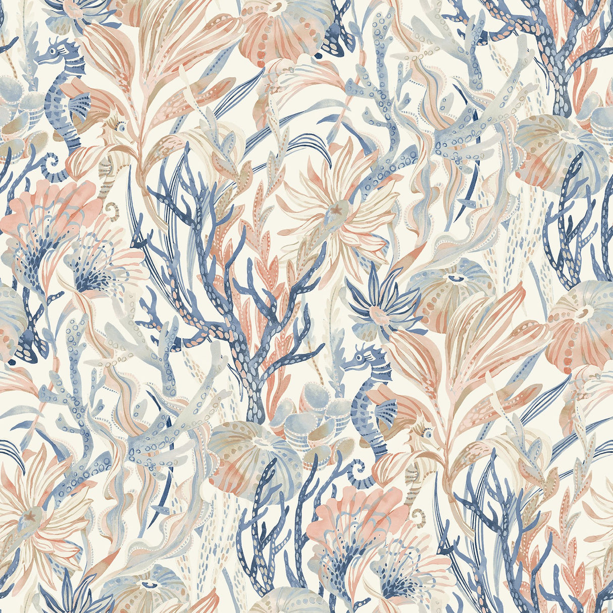Kelp Garden Coral Tropical Reef Wallpaper with Coastal Underwater Motif - Chesapeake 4071-71000