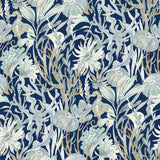 Kelp Garden Navy Tropical Reef Wallpaper with Coastal Undersea Motif - Chesapeake 4071-71001