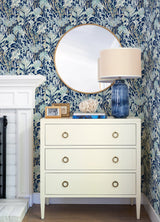 Kelp Garden Navy Tropical Reef Wallpaper with Coastal Undersea Motif - Chesapeake 4071-71001