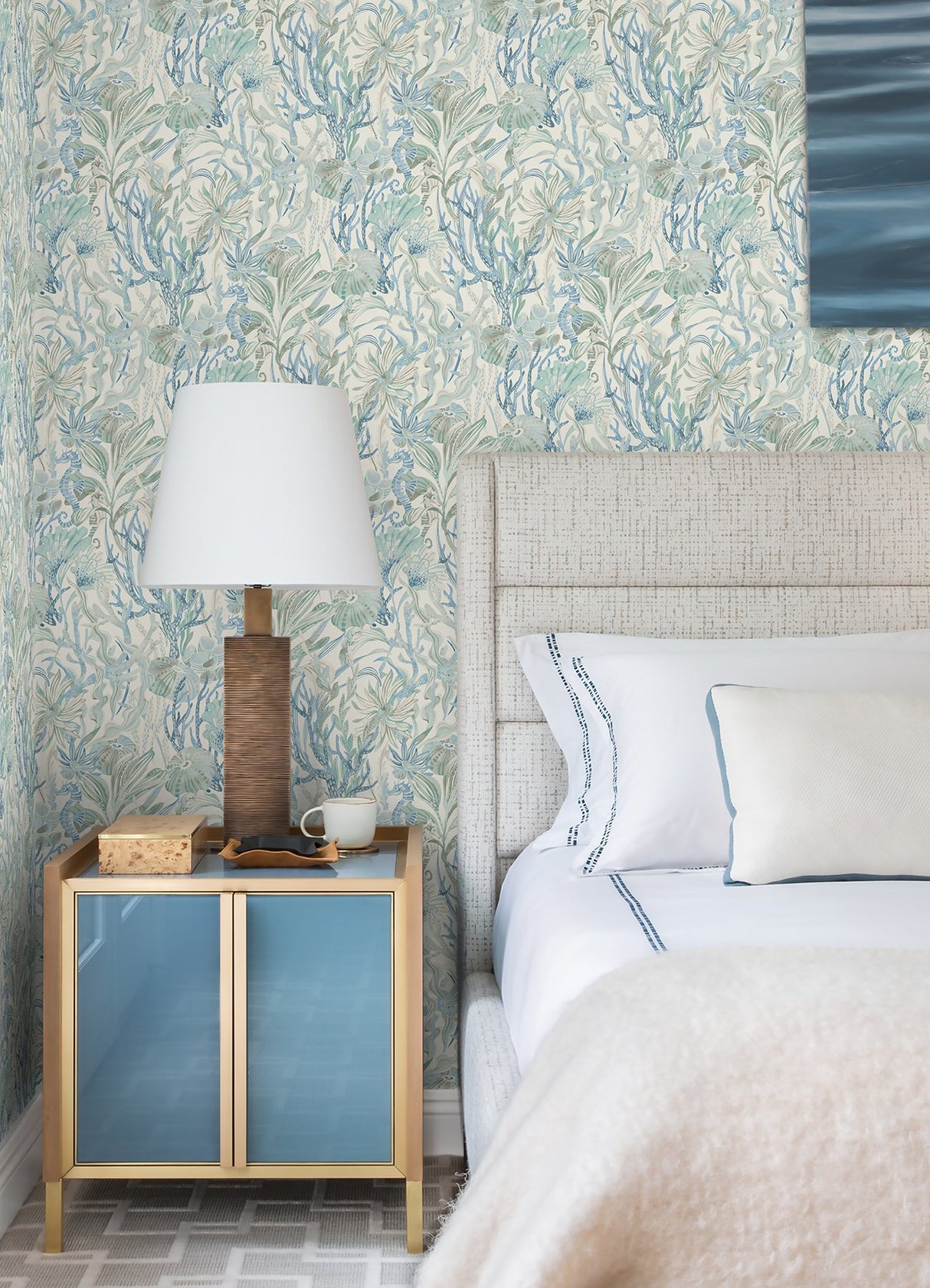 Kelp Garden Light Blue Tropical Reef Wallpaper with Coastal Undersea Motif - Chesapeake 4071-71003