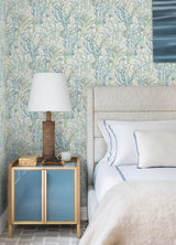 Kelp Garden Light Blue Tropical Reef Wallpaper with Coastal Undersea Motif - Chesapeake 4071-71003