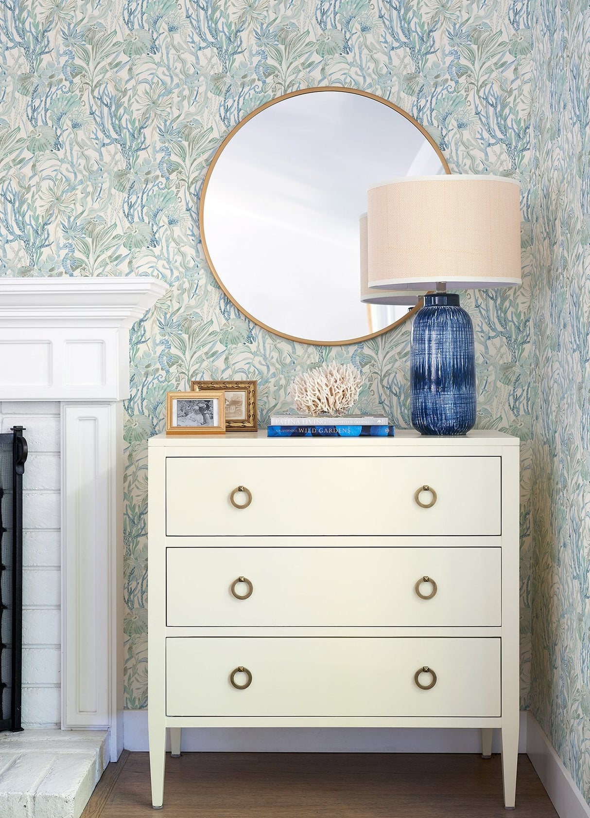 Kelp Garden Light Blue Tropical Reef Wallpaper with Coastal Undersea Motif - Chesapeake 4071-71003SAM