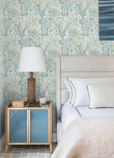 Kelp Garden Light Blue Tropical Reef Wallpaper with Coastal Undersea Motif - Chesapeake 4071-71003SAM