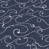Kuroshio Navy Ocean Wave Wallpaper with Abstract Coastal Wave Motif - Chesapeake 4071-71004