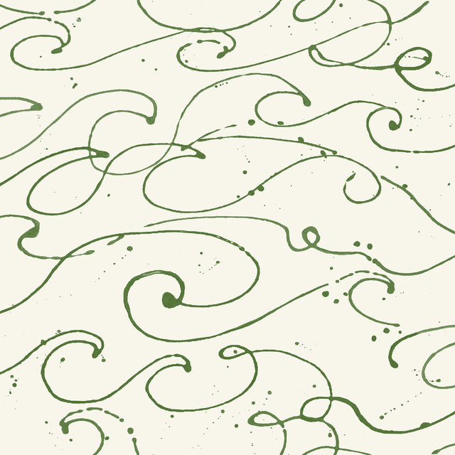 Kuroshio Green Ocean Wave Wallpaper with Abstract Coastal Motif - Chesapeake 4071-71006