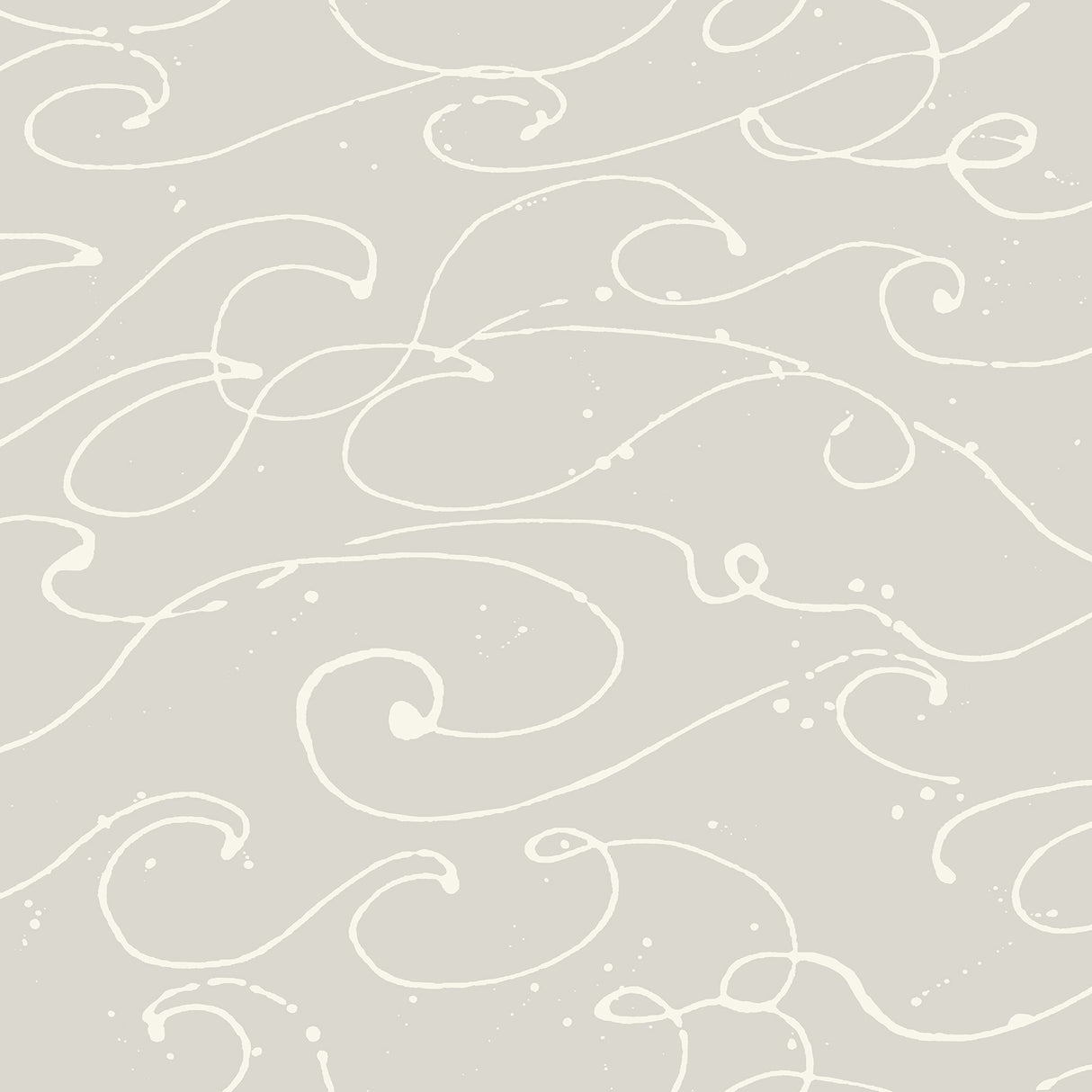 Kuroshio Taupe Ocean Wave Wallpaper with Abstract Coastal Motif - Brewster 4071-71007