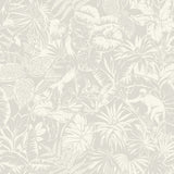 Corcovado Grey Jungle Jamboree Wallpaper with Tropical Monkeys and Birds - Chesapeake 4071-71011