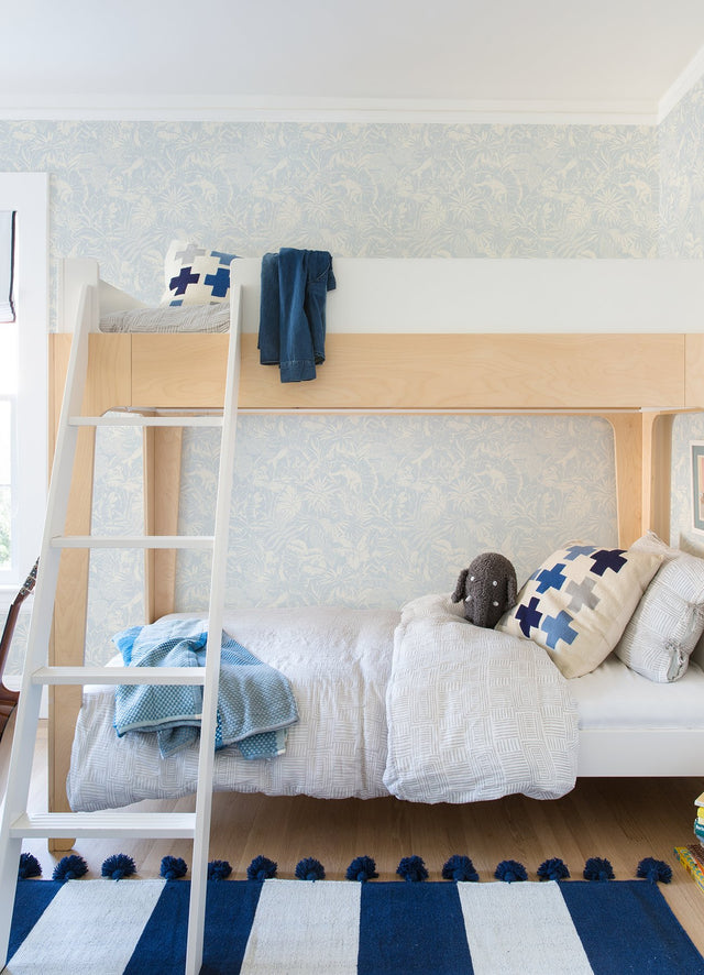 Corcovado Light Blue Jungle Jamboree Wallpaper with Coastal Botanical Animal Motif - Chesapeake 4071-71012