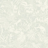 Corcovado Aqua Jungle Jamboree Wallpaper with Tropical Fauna Pattern - Chesapeake 4071-71013