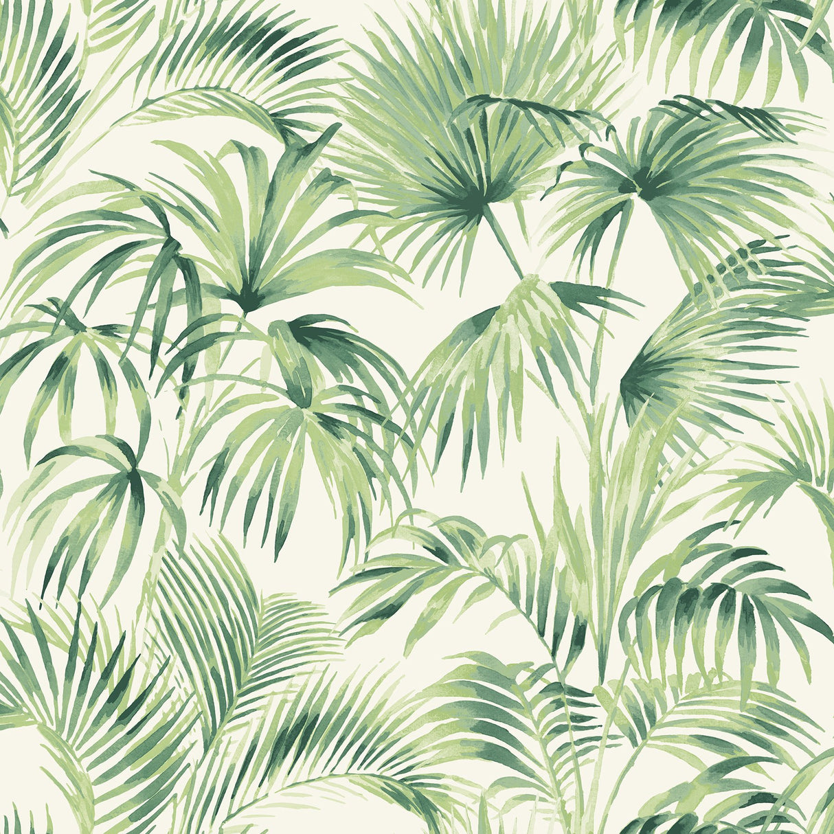 Manaus Green Palm Frond Wallpaper with Botanical Bohemian Motif - Chesapeake 4071-71014