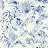 Manaus Blue Palm Frond Wallpaper with Bohemian Botanical Pattern - Chesapeake 4071-71016