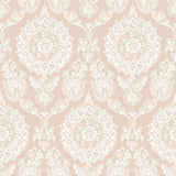 Helm Damask Blush Floral Medallion Wallpaper with Coastal Medallions Pattern - Chesapeake 4071-71022
