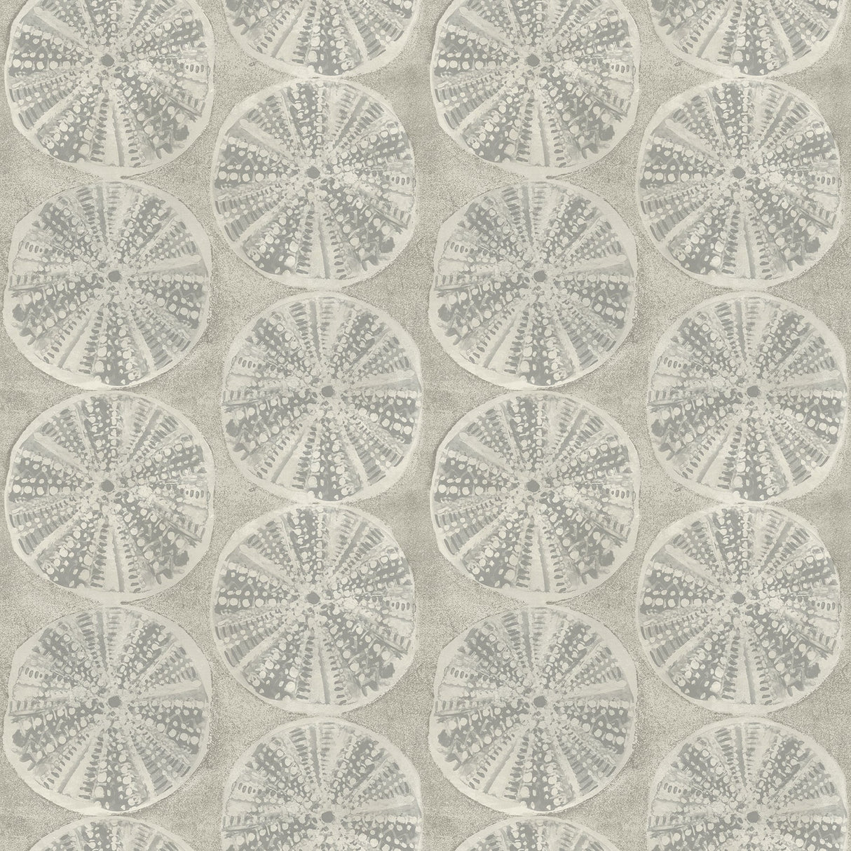Sea Biscuit Grey Sand Dollar Wallpaper with Coastal Geometric Motif - Chesapeake 4071-71024