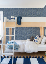 Sea Biscuit Blue Sand Dollar Wallpaper with Coastal Geometric Sand Dollar Motif - Chesapeake 4071-71025