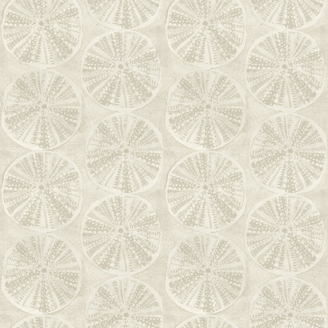 Sea Biscuit Beige Sand Dollar Wallpaper with Coastal Geometric Motif - Chesapeake 4071-71027