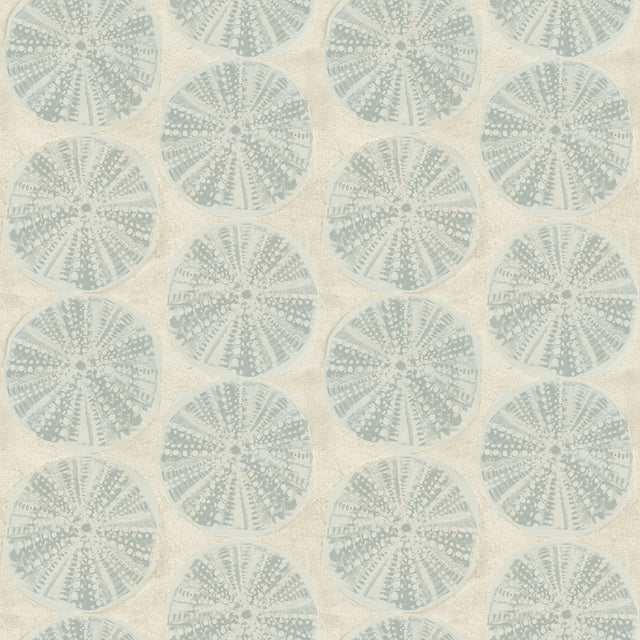 Sea Biscuit Aqua Sand Dollar Wallpaper with Coastal Geometric Motif - Chesapeake 4071-71028