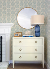 Sea Biscuit Aqua Sand Dollar Wallpaper with Coastal Geometric Motif - Chesapeake 4071-71028