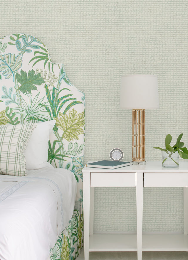 Wellen Aqua Abstract Rope Wallpaper with Coastal Abstract Motif - Chesapeake 4071-71032