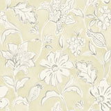 Plumeria Yellow Floral Trail Wallpaper with Botanical Flowers Motif - Chesapeake 4071-71041