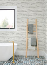 Rannell Grey Abstract Scallop Wallpaper with Coastal Abstract Motif - Chesapeake 4071-71045