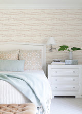 Rannell Peach Abstract Scallop Wallpaper with Coastal Abstract Motif - Chesapeake 4071-71047