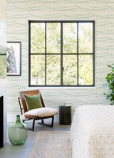 Rannell Aqua Abstract Scallop Wallpaper with Coastal Abstract Motif - Chesapeake 4071-71049