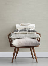 Spinnaker Grey Netting Wallpaper with Fabric & Woven Texture - Chesapeake 4071-71050