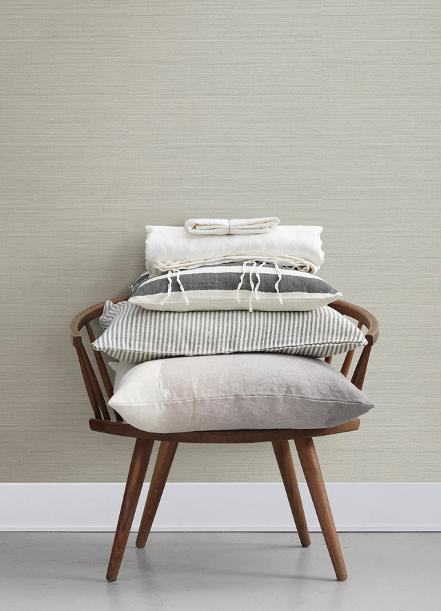 Spinnaker Grey Netting Wallpaper with Fabric & Woven Texture - Chesapeake 4071-71050
