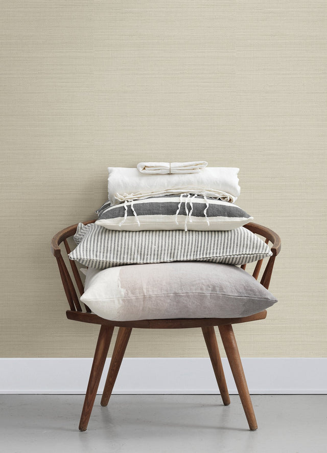 Spinnaker Light Grey Netting Wallpaper with Fabric & Woven Texture - Chesapeake 4071-71053