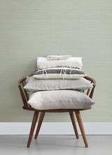 Spinnaker Aqua Netting Wallpaper with Fabric & Woven Texture Pattern, Transitional Style - Brewster 4071-71054