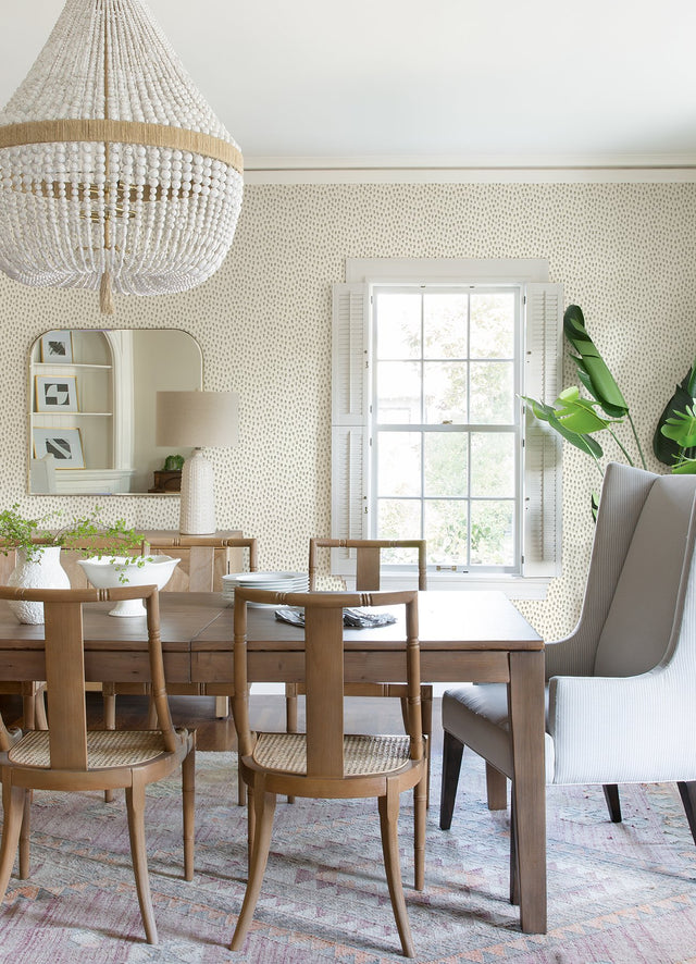 Sand Drips Grey Painted Dots Wallpaper with Abstract Coastal Style - Chesapeake 4071-71059