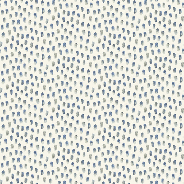 Sand Drips Blue Painted Dots Wallpaper with Abstract Coastal Motif - Chesapeake 4071-71060