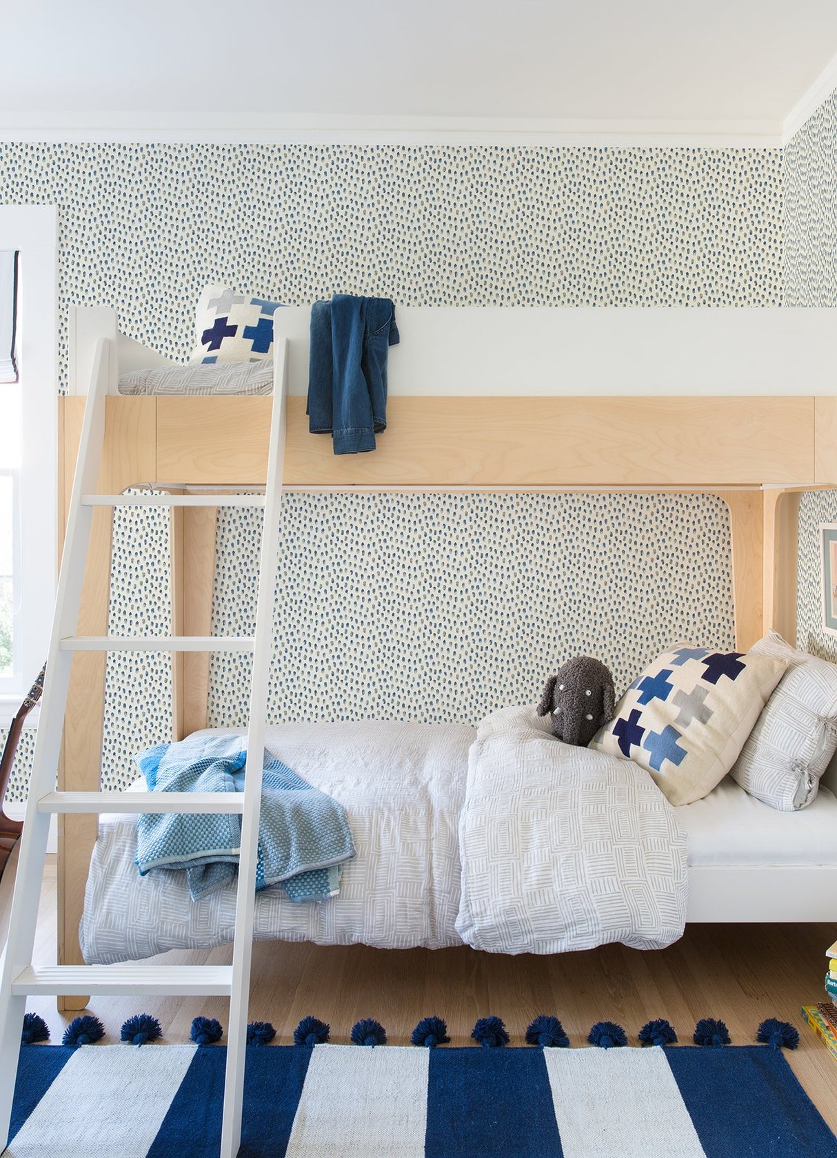 Sand Drips Blue Painted Dots Wallpaper with Abstract Coastal Motif - Chesapeake 4071-71060