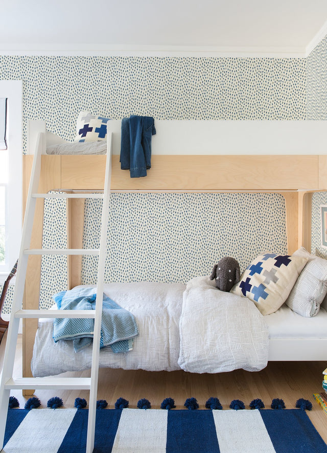 Sand Drips Blue Painted Dots Wallpaper with Abstract Coastal Motif - Chesapeake 4071-71060