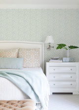 Sand Drips Aqua Painted Dots Wallpaper with Coastal Abstract Motif - Chesapeake 4071-71061