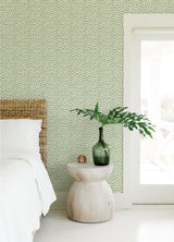 Sand Drips Green Painted Dots Wallpaper with Abstract Watercolor Dots - Chesapeake 4071-71062