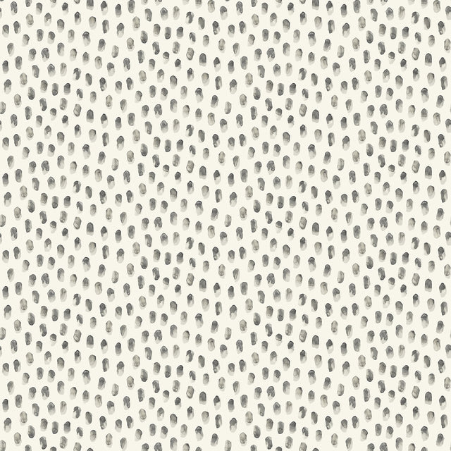 Sand Drips Dark Grey Painted Dots Wallpaper with Abstract Dotted Motif - Chesapeake 4071-71063